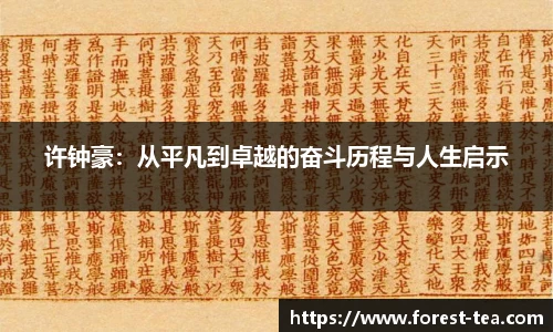 许钟豪：从平凡到卓越的奋斗历程与人生启示
